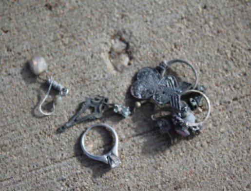 Volunteers have found lots of priceless items in the ashes, including engagement rings. (Photo/Colorado Baptist Disaster Relief)