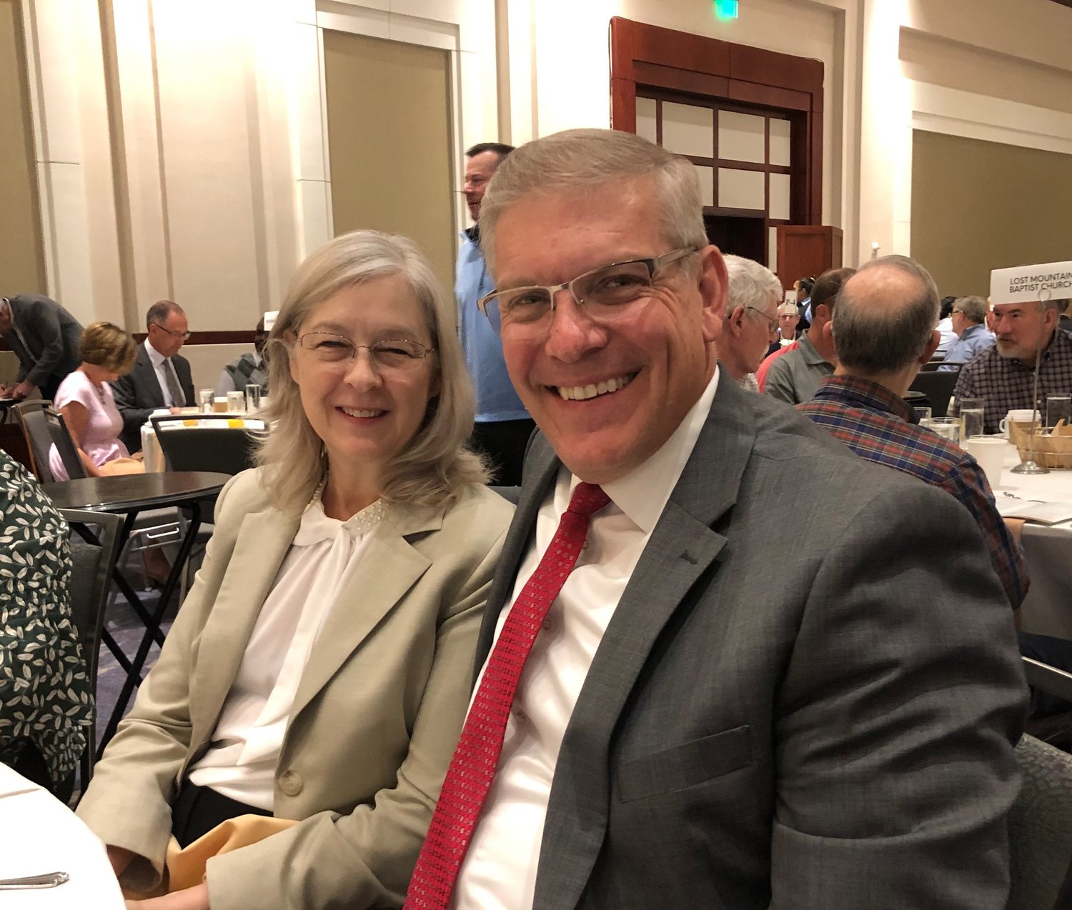 U.S. Rep. Barry Loudermilk (R-Ga.) and his wife, Desiree, attend the Cobb County Prayer Breakfast, Thursday, May 5, 2022. (Photo/J. Gerald Harris)