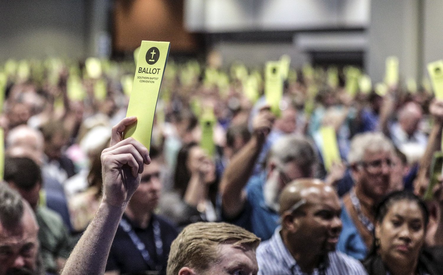Messengers vote at the 2021 SBC Annual Meeting in Nashville, Tenn. (Photo/Baptist Press, File)