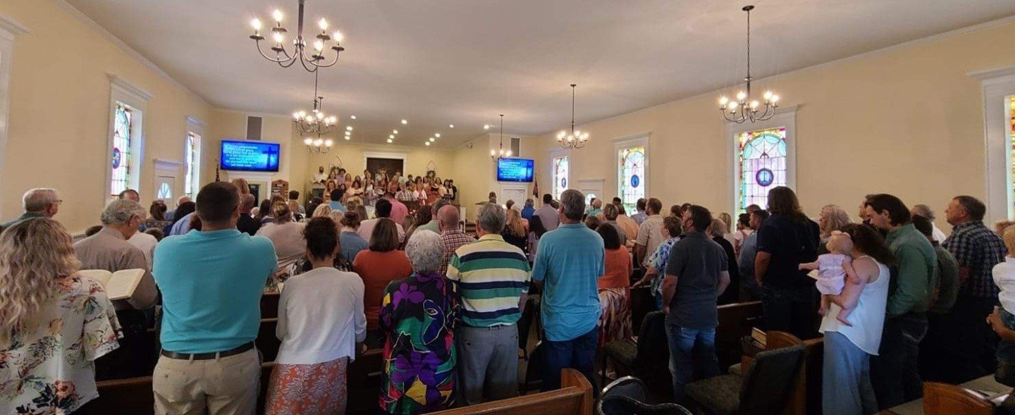 The sanctuary at Ephesus Baptist Church is standing room only in Sunday services.