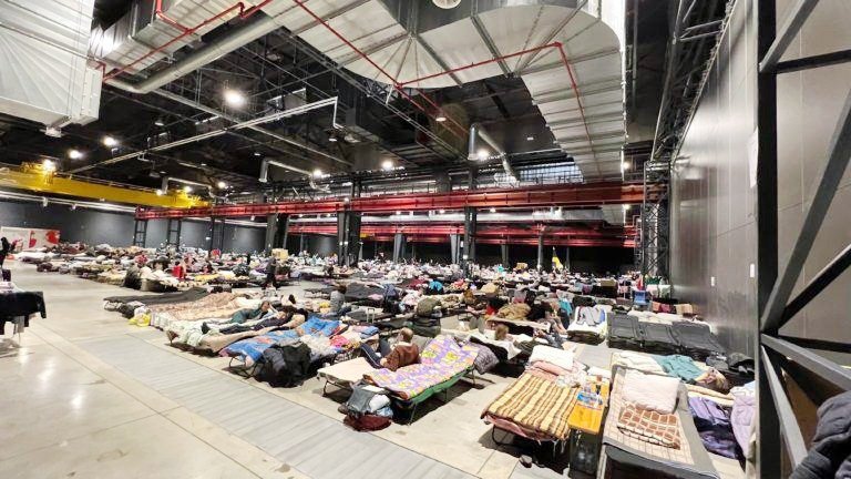 An expo center in Warsaw houses thousands of refugees. (Submitted photo)