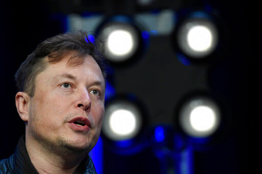 Elon Musk speaks at the SATELLITE Conference and Exhibition March 9, 2020, in Washington. (AP Photo/Susan Walsh, File)