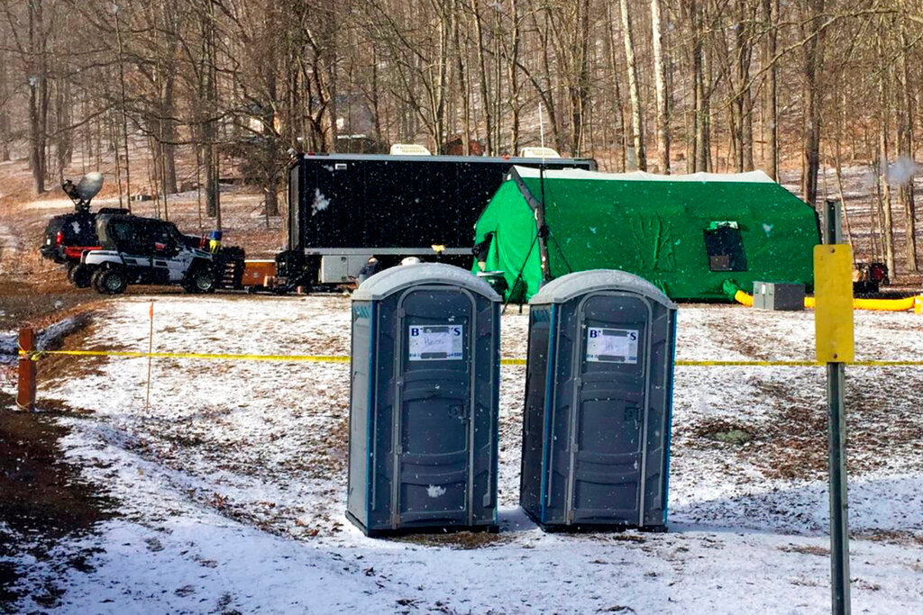 FBI agents and representatives of the Pennsylvania Department of Conservation and Natural Resources set up a base in March, 2018, in Benezette Township, Elk County, Pa. (Katie Weidenboerner/The Courier-Express via AP, File)