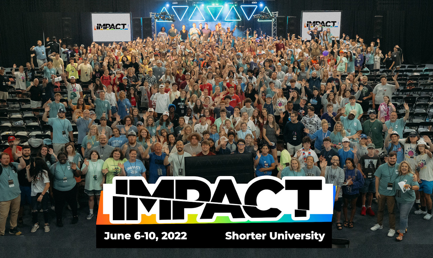 Attendees at the 2022 Impact camp pose for a group photo.