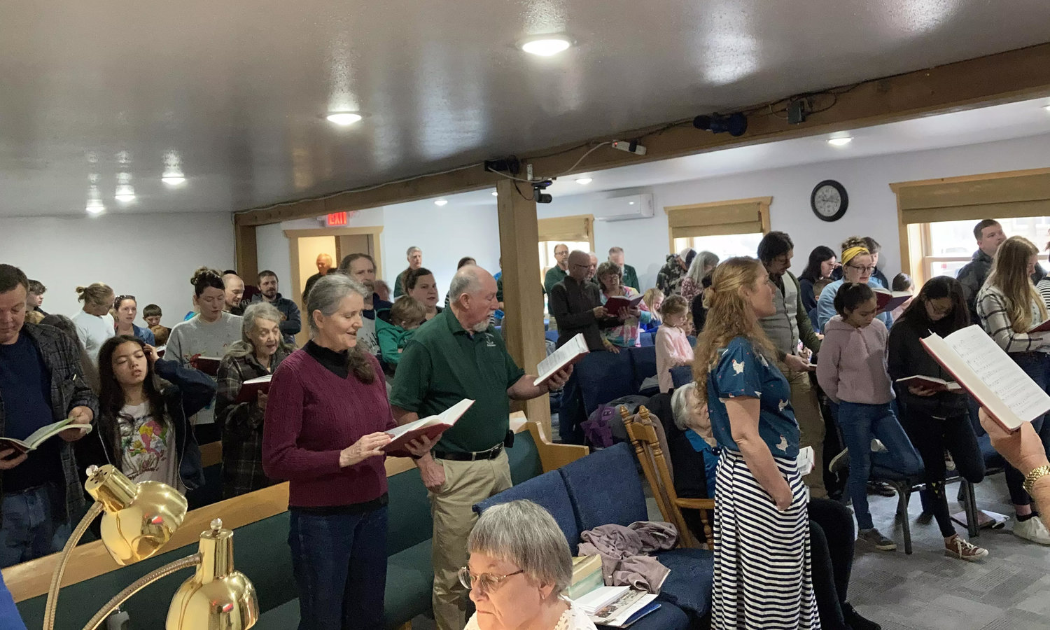 Liberty Church has outgrown the worship area configured in the basement of its unfinished building. (Photo courtesy Jamie Baldwin)