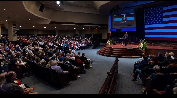 A huge crowd gathered for Freedom Sunday at Atlanta's First Baptist Church.