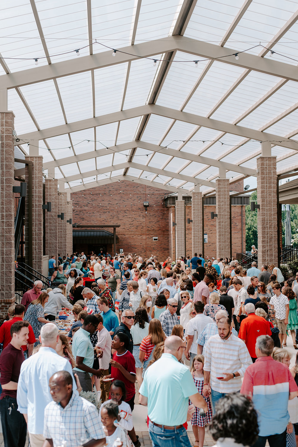 Attendees enjoy a meal during a celebration of Hebron Baptist Church's 180th anniversary Sunday, July 3, 2022, in Dacula, Ga. (Photo/Hebron Baptist Church)