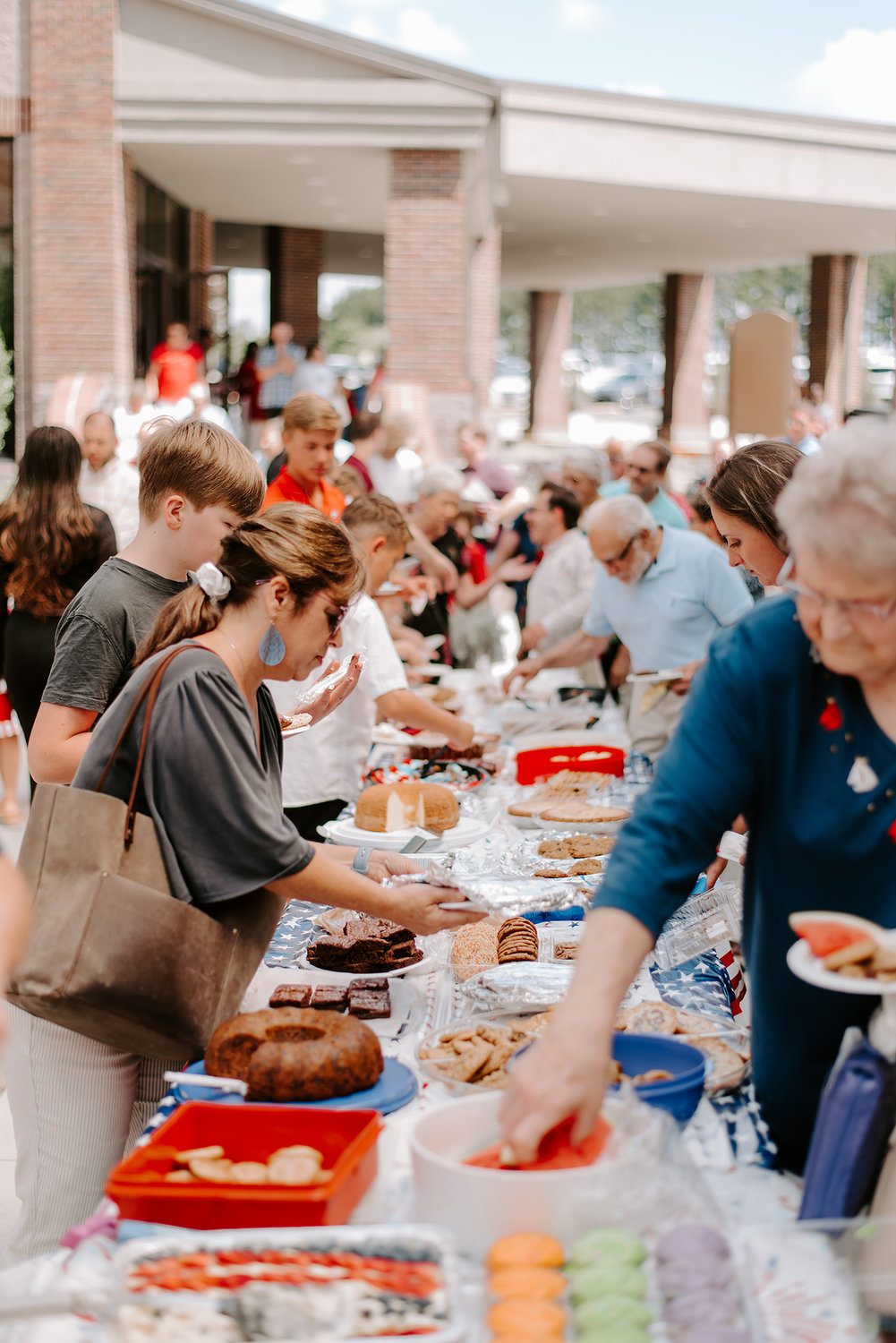 Attendees enjoy a meal during a celebration of Hebron Baptist Church's 180th anniversary Sunday, July 3, 2022, in Dacula, Ga. (Photo/Hebron Baptist Church)