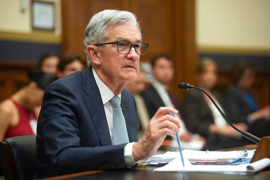 Federal Reserve Chairman Jerome Powell testifies before the House Financial Services Committee on June 23, 2022, in Washington. (AP Photo/Kevin Wolf, File)