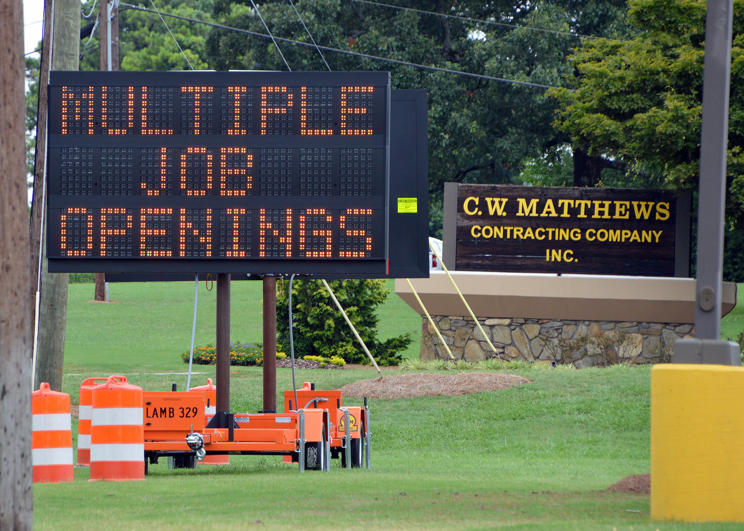 A sign advertises job openings at C.W. Matthews in Marietta, Ga. (Christian Index/Henry Durand, File)