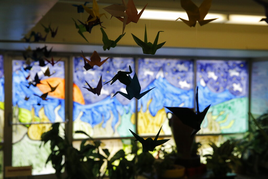 A bird-motifed mobile decorates the inside of a counseling center in Colorado. (AP Photo/Brennan Linsley, File)