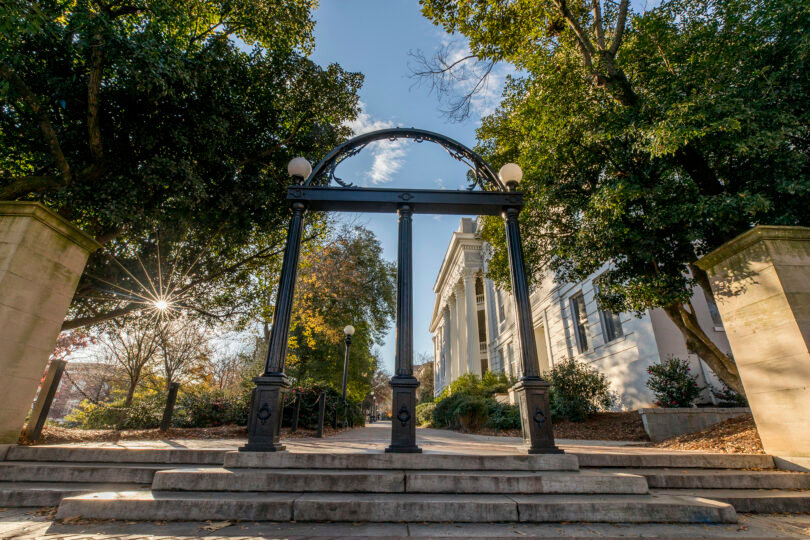 The Arch at the University of Georgia, with the North Campus sidewalk and the Holmes-Hunter Academic building in the background. (Photo/Andrew Davis Tucker, University of Georgia)