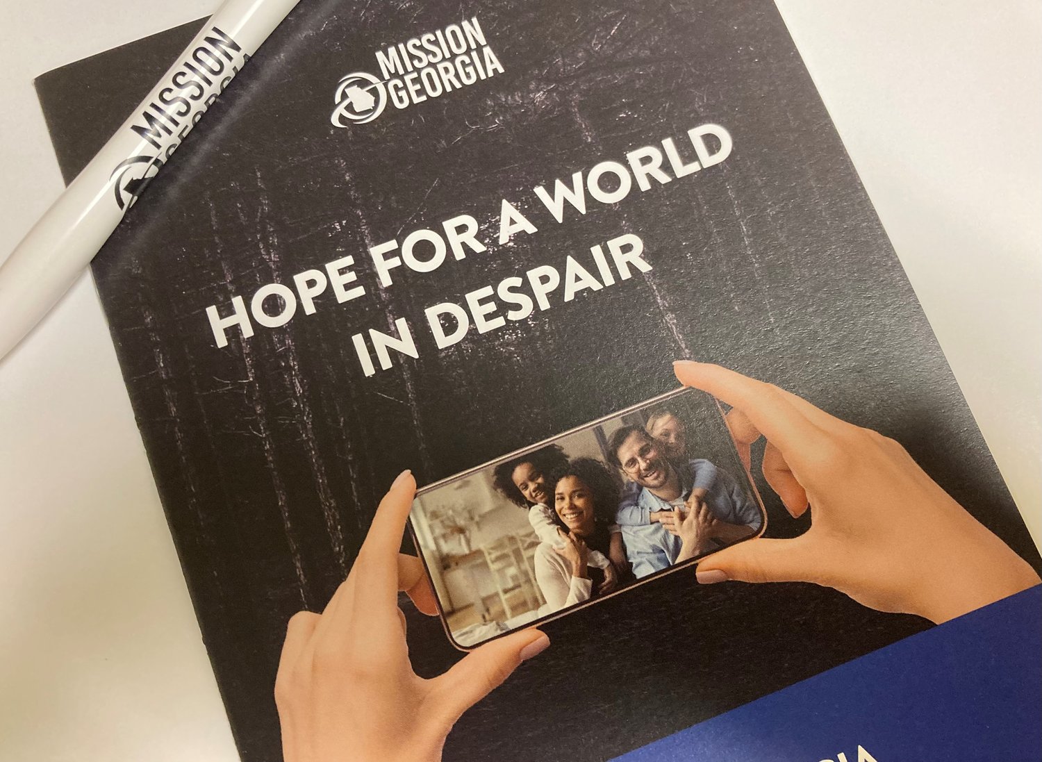 Snapshot shows a pen and flyer used to promote the Mission Georgia offering. September has been set aside by the Georgia Baptist Convention as the month for promoting the special offering.