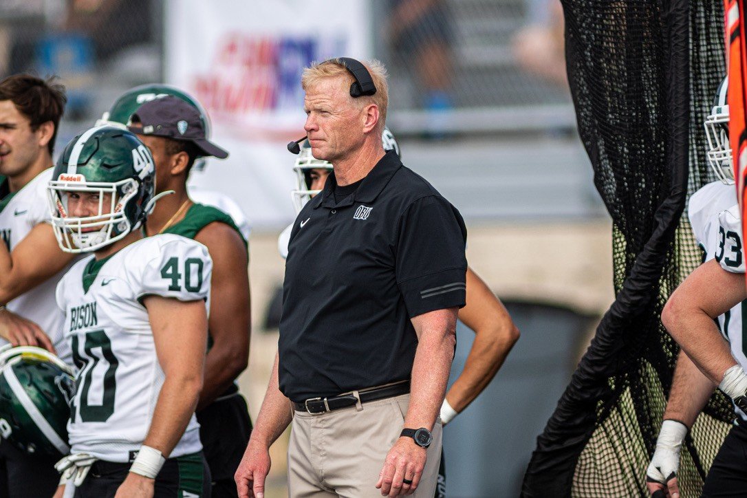 Chris Jensen led Oklahoma Baptist University to its most successful season ever in 2021, finishing with eight wins and a bowl victory. (Photo/OBU Athletics, Ben Baxter