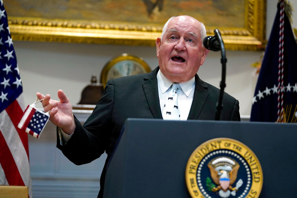 University System of Georgia Chancellor Sonny Perdue speaks at the White House while serving as U.S. agriculture secretary on May 19, 2020, in Washington. (AP Photo/Evan Vucci, File)