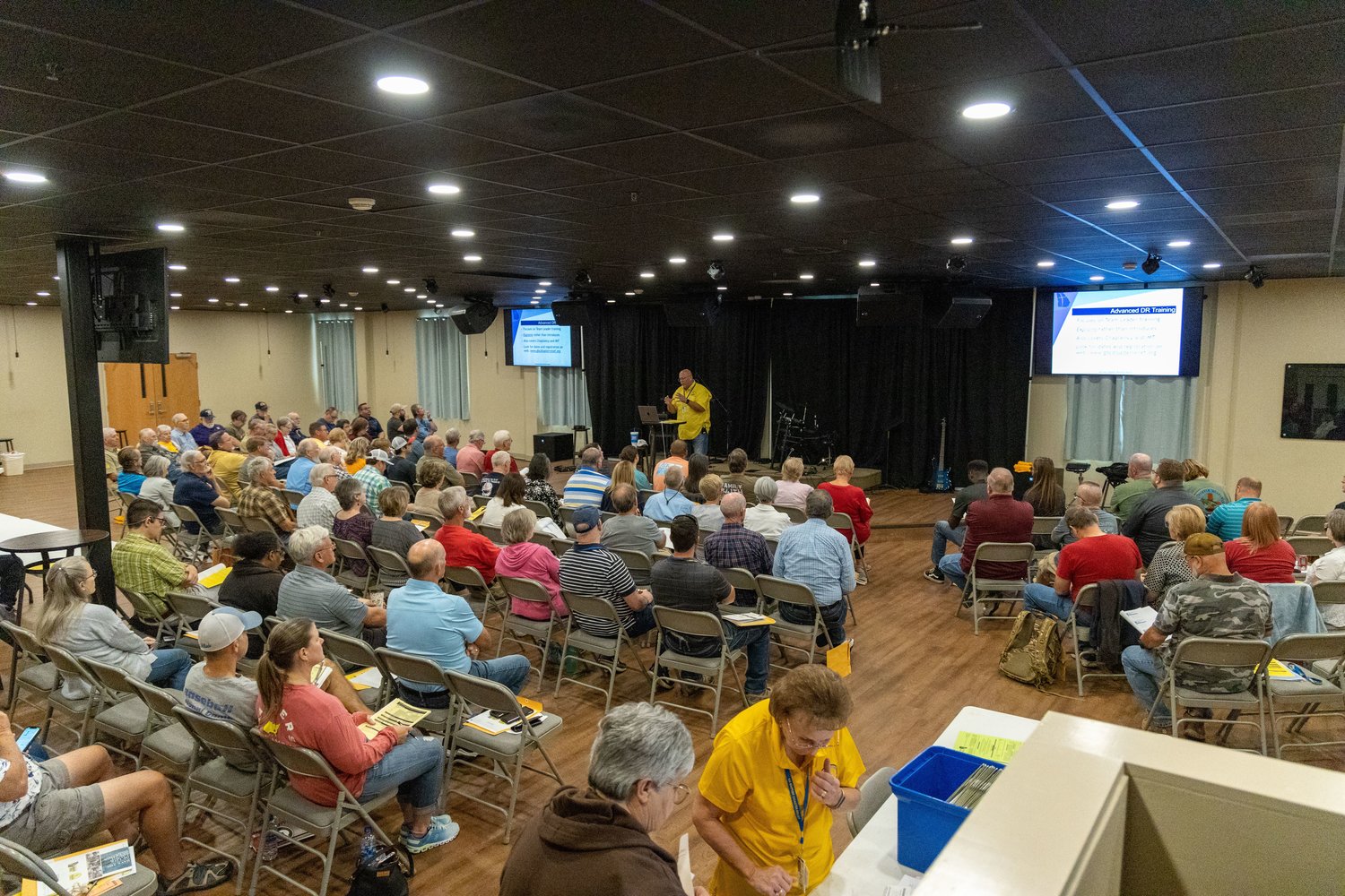Volunteers fill a room for Disaster Relief training in Swainsboro, Ga.