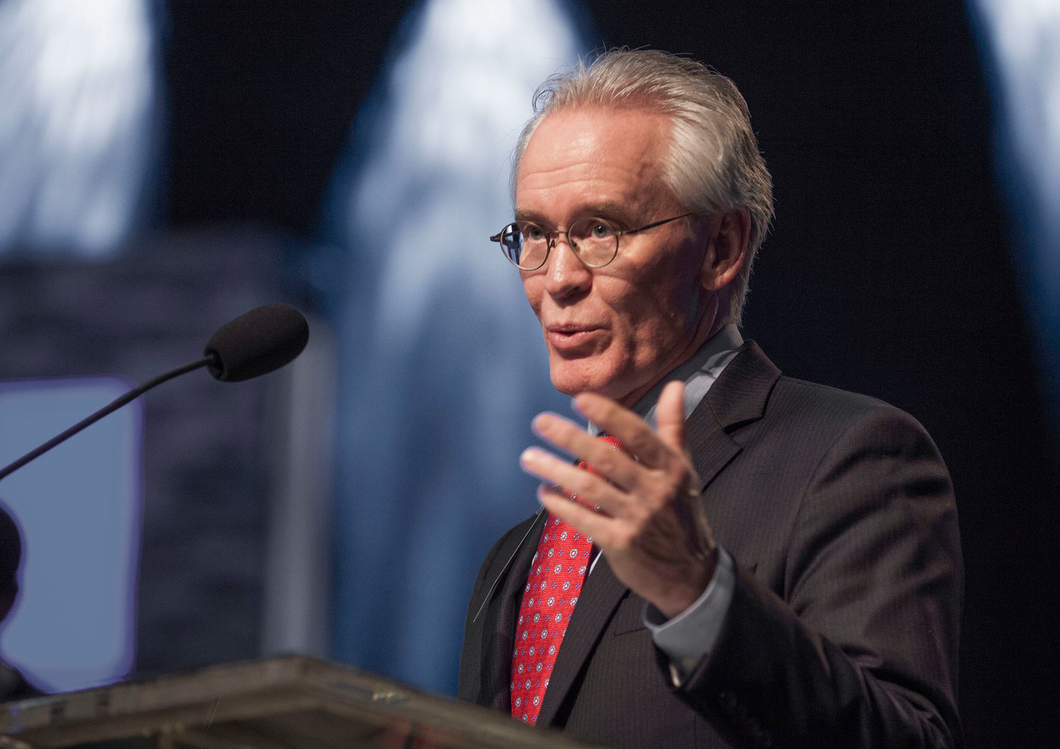 Truett McConnell University Professor Barry McCarty speaks at a Southern Baptist Convention meeting. McCarty is now dean of the university's new School of Communication. (Photo/Baptist Press)