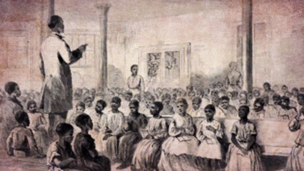 Illustration of freed slave George Liele preaching. Liele is recognized among Southern Baptists for his pioneering church planting and missions efforts. (Illustration/National African American Fellowship)