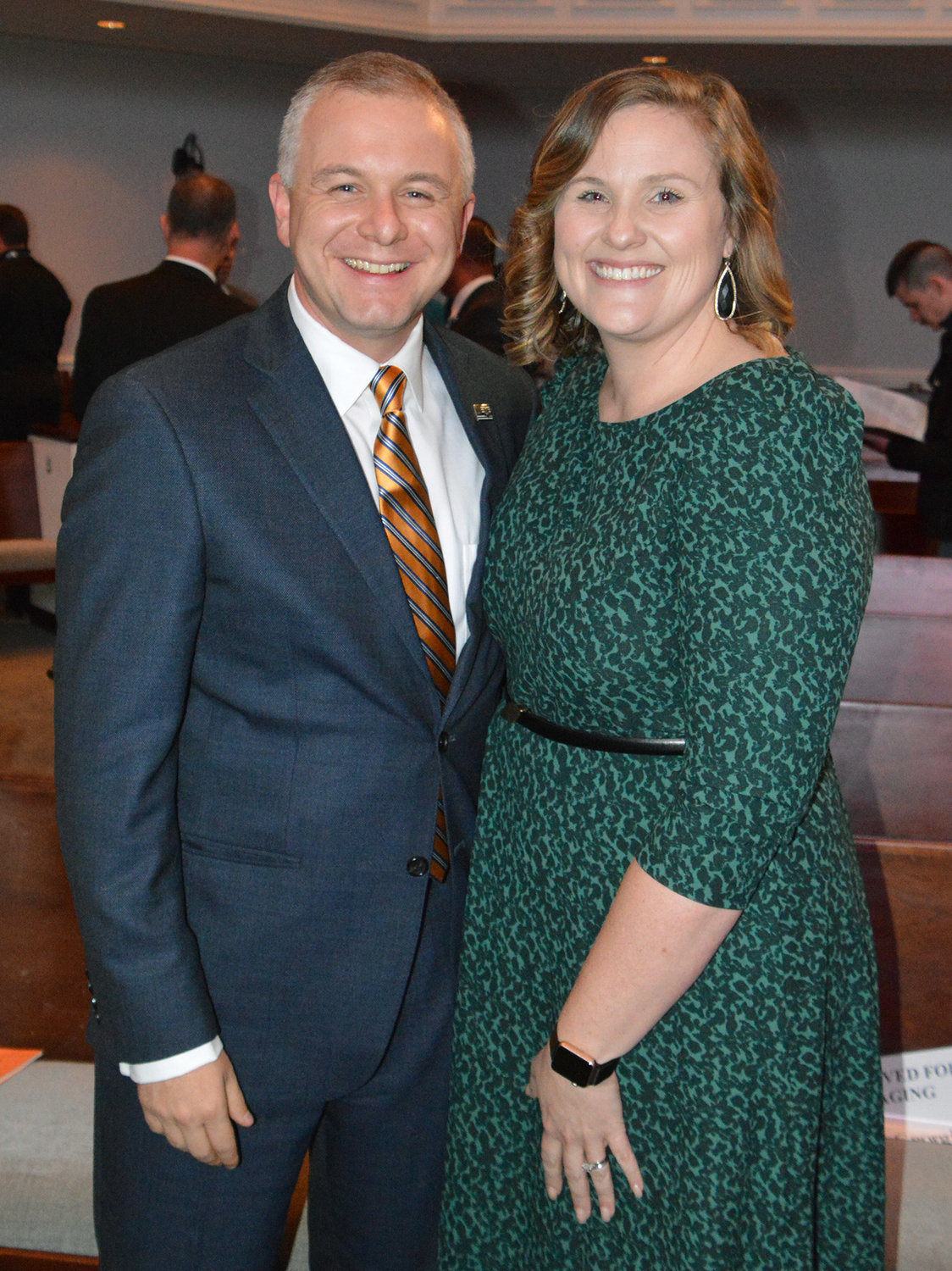 Newly elected Georgia Baptist Convention President Josh Saefkow poses with his wife Kelsie at the conclusion of the 200th annual meeting of the GBC in Augusta, Ga., Tuesday, Nov. 15, 2022. (The Index/Henry Durand)