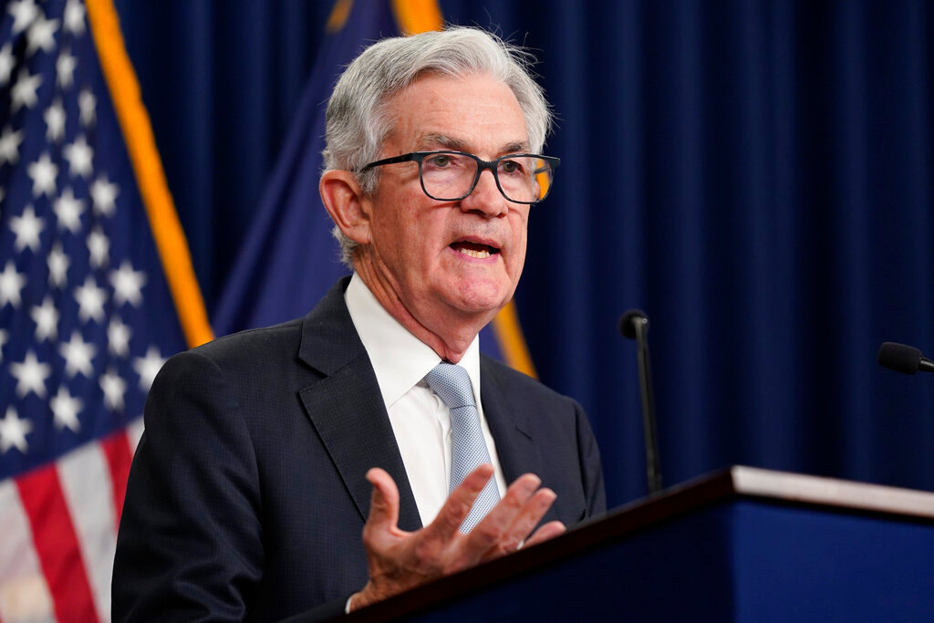 Federal Reserve Chairman Jerome Powell speaks at a news conference following a Federal Open Market Committee meeting Nov. 2, 2022, in Washington. (AP Photo/Patrick Semansky, File)