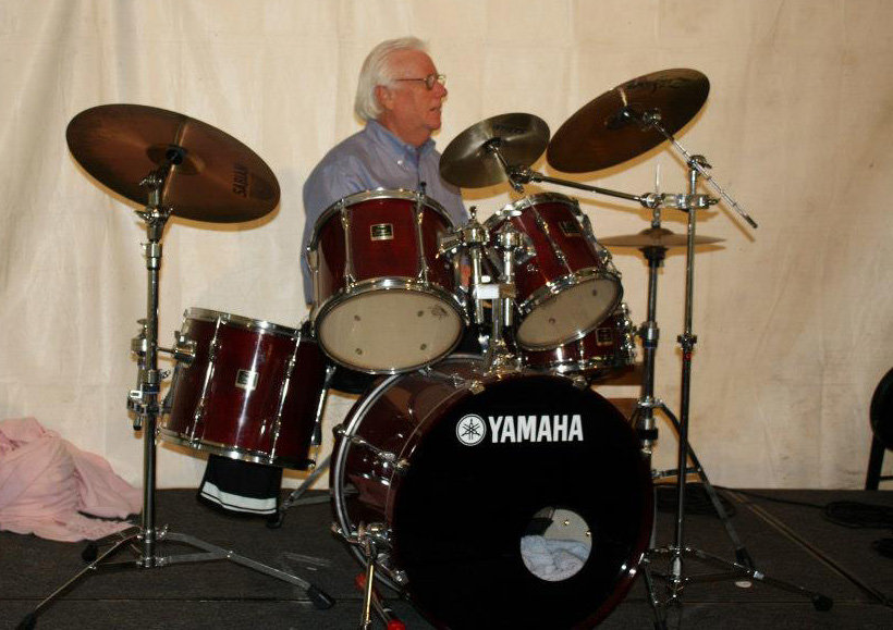 Randy Kennedy, interim pastor at Bethany Baptist Church, can keep rhythm at the drum set with the best of them.