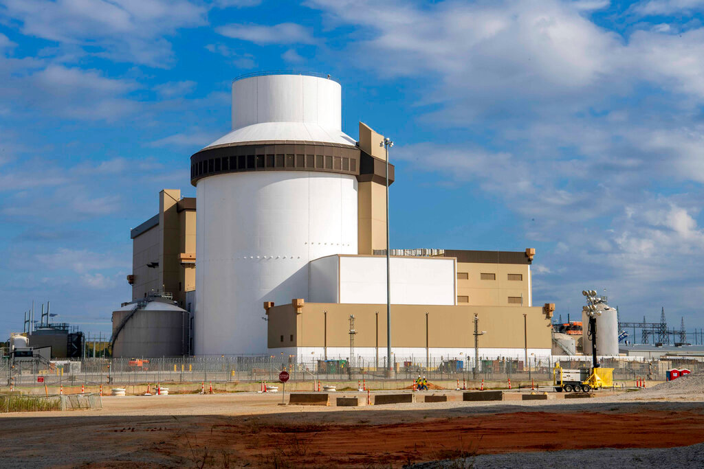 The outside of the Unit 3 reactor containment building at Plant Vogtle in Waynesboro, Ga., is shown on Oct. 13, 2022. (Georgia Power Co. via AP, File)