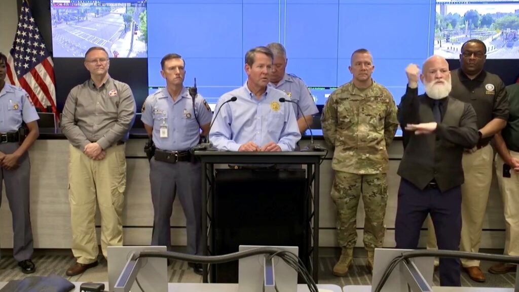 Gov. Brian Kemp called out the National Guard Thursday to respond to violence in Atlanta. (Gov. Kemp’s official Facebook page)