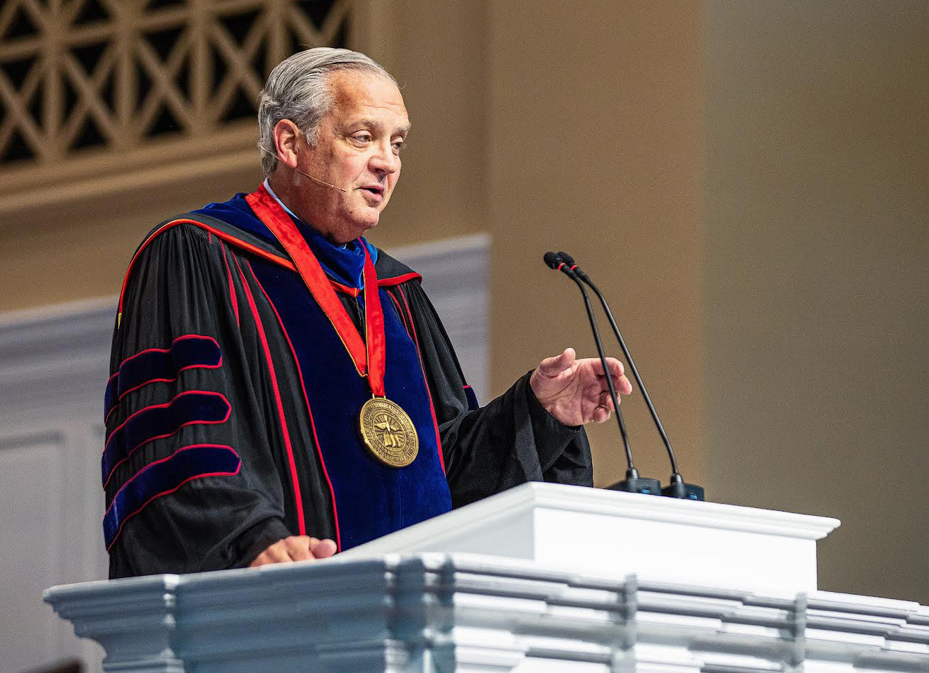 Southern Baptist Theological Seminary President Albert Mohler delivers the annual spring convocation address. (Photo/Southern Baptist Theological Seminary)