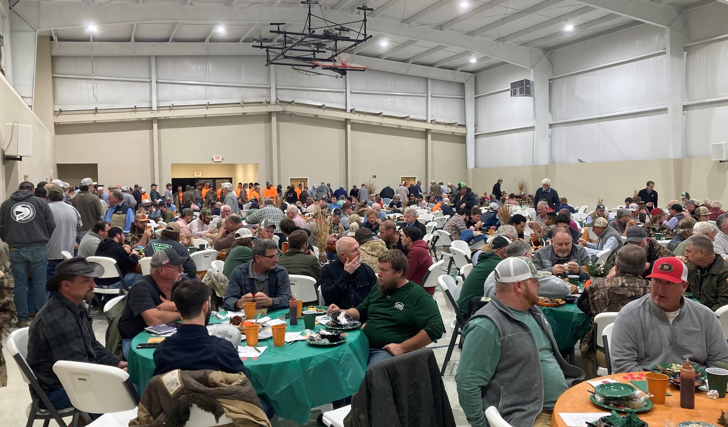 About 400 men gather for a wild game dinner at Bethel Baptist Church in Omega, Ga., on Feb. 3, 2023. (Index/Roger Alford)