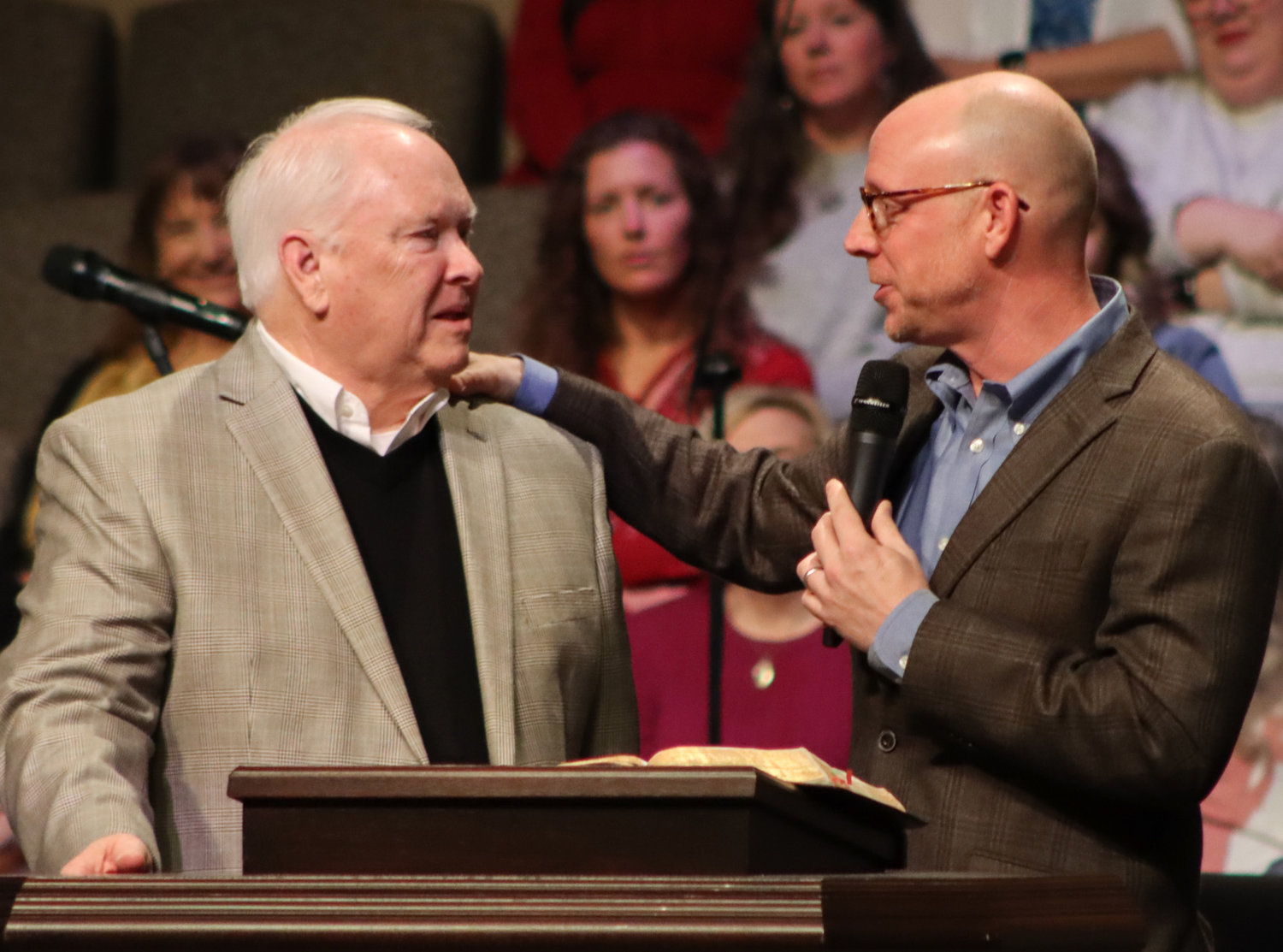 Former Prince Avenue Pastor Bill Ricketts, left, and current Pastor Josh Smith have made pastoral succession at the Bogart church a model for Baptist churches.
