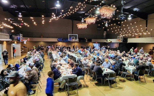 More than 600 people share in a wild game dinner at Pleasant Valley South Baptist Church in Silver Creek.