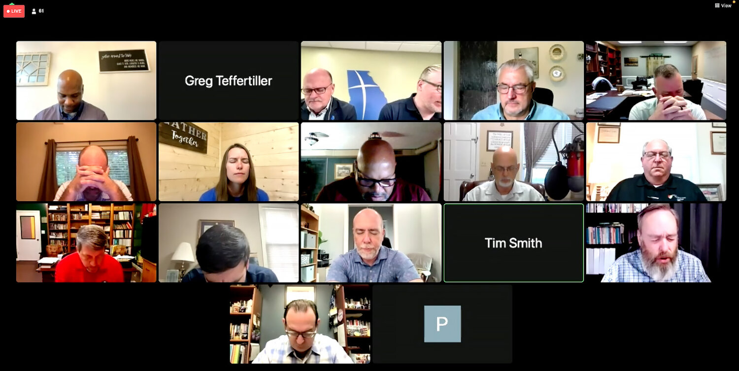 Georgia Baptist pastors and church leaders gather via video to pray for messengers who will gather in New Orleans next month for the SBC annual meeting.