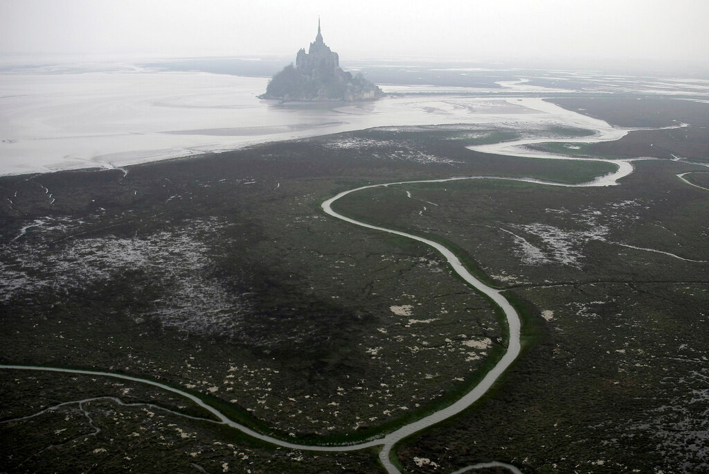 An aerial view of Mont Saint Michel, Normandy, France. (AP Photo/David Vincent, File)