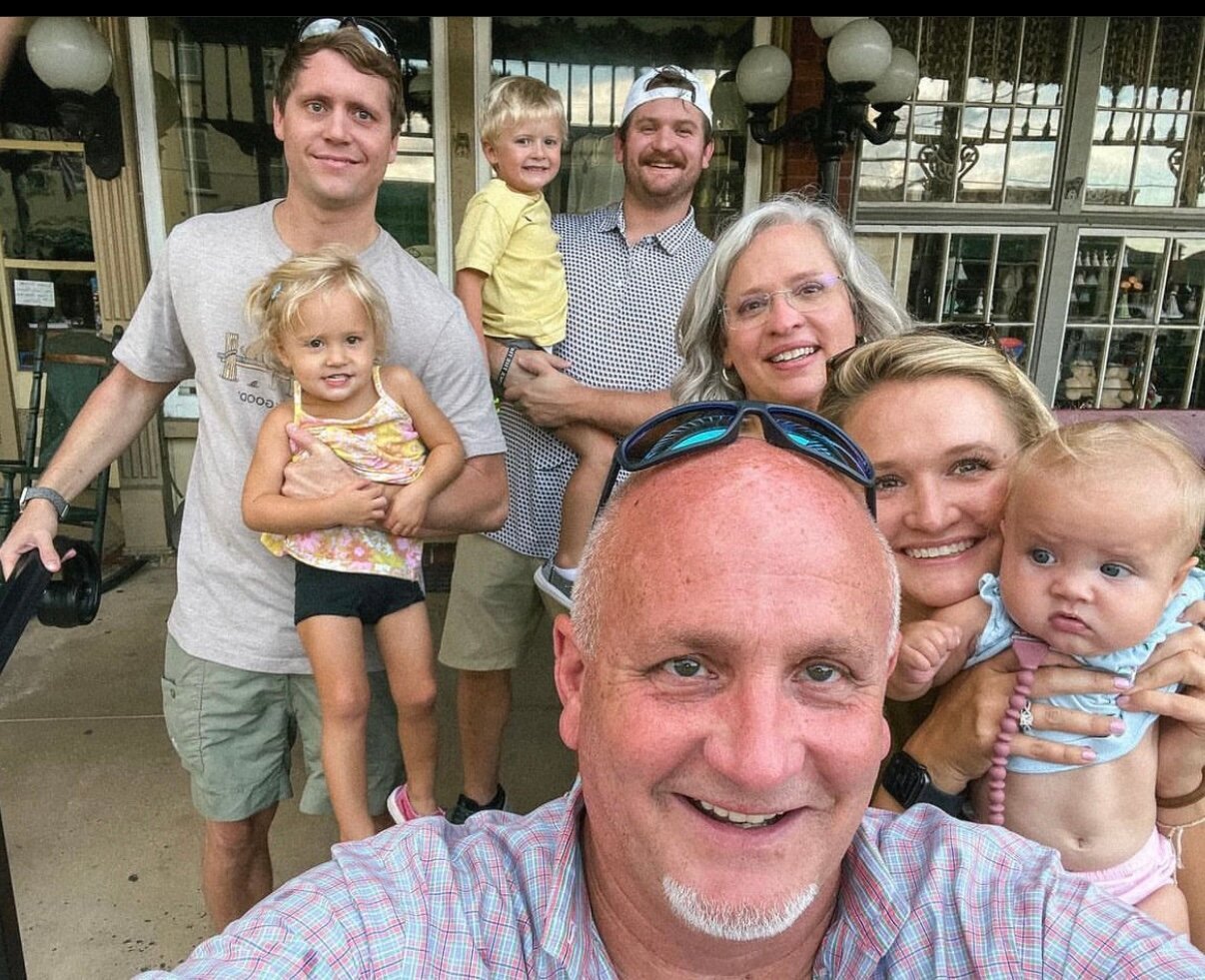 Chris Reynolds takes a selfie with his wife, children and grand children.