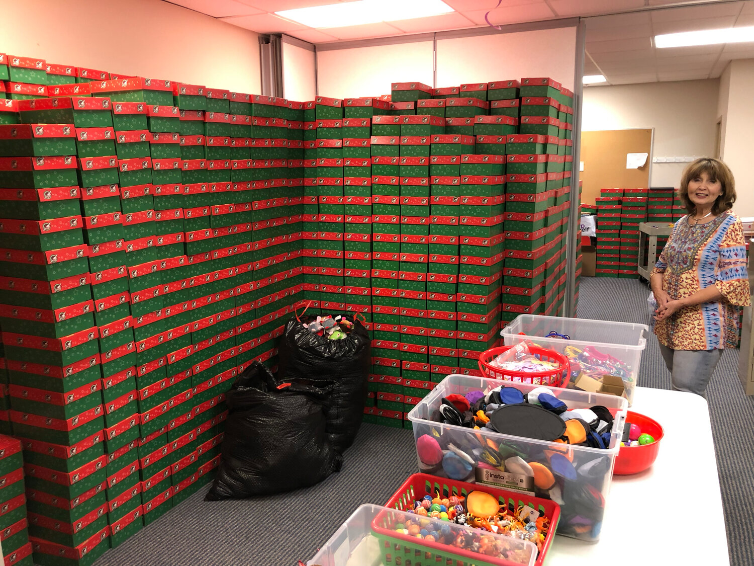 Margaret McMullen spearheaded the drive to send thousands of Christmas boxes to children around the world. (Photo/Macland Baptist Church)