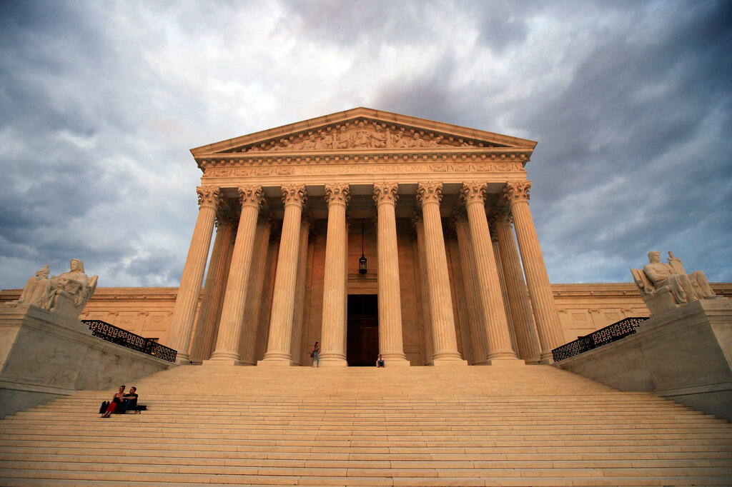 The U.S. Supreme Court is seen at near sunset in Washington, on Oct. 18, 2018. (AP Photo/Manuel Balce Ceneta, File)