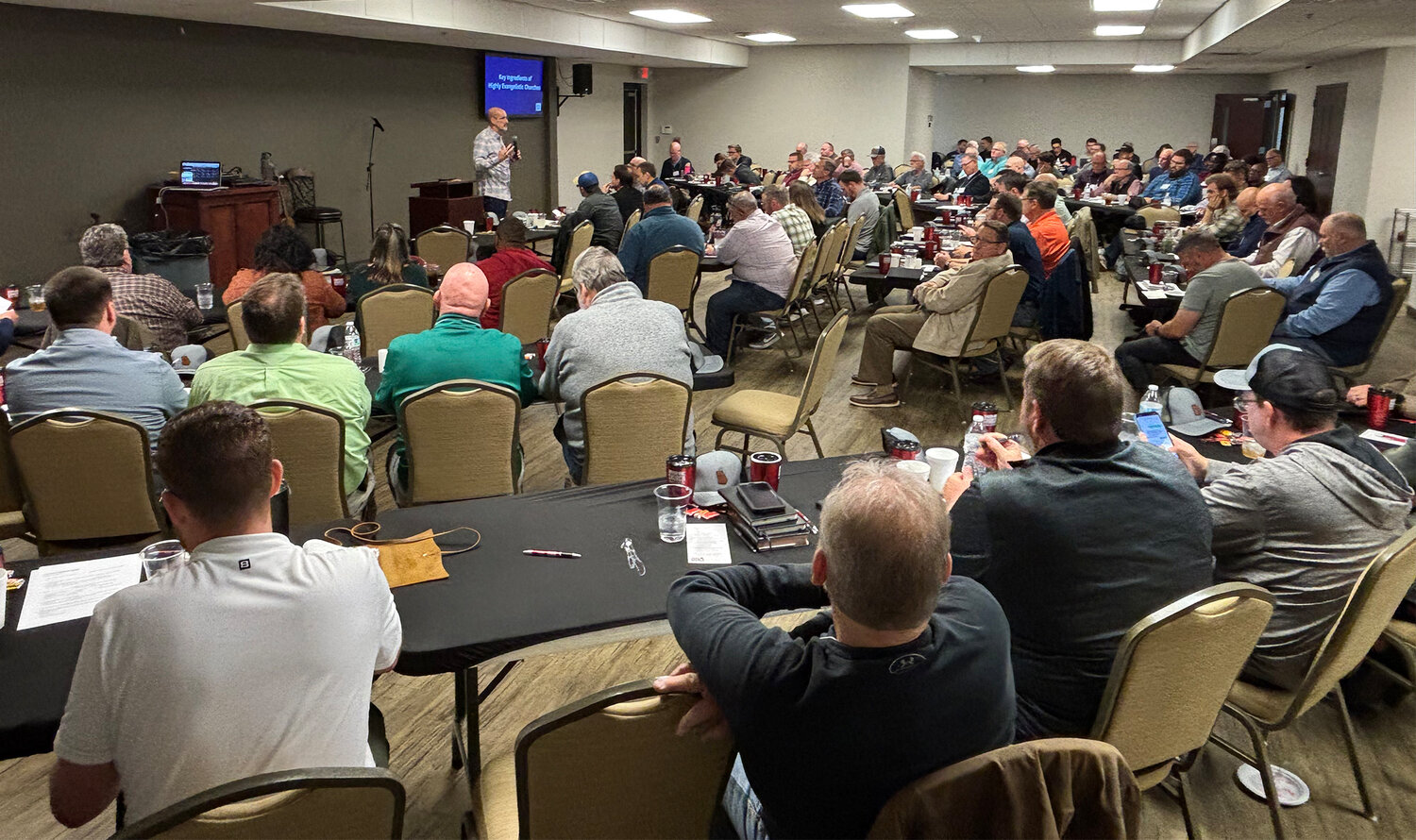 Tim Dowdy, vice president for evangelism for the North American Mission Board, addresses attendees at an evangelism-themed 