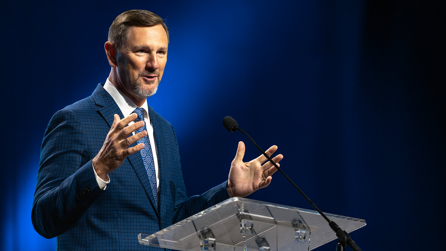Paul Chitwood, president of the IMB, thanked Southern Baptists for faithful giving to the Cooperative Program. Sixty-five percent of the CP funds IMB receives go directly to support overseas/field-based ministry. (Photo/IMB)