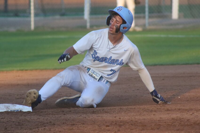 St. Johns baserunning, here with Jonas Wells getting a steal in region final, is critical in moving baserunners around the diamond.
