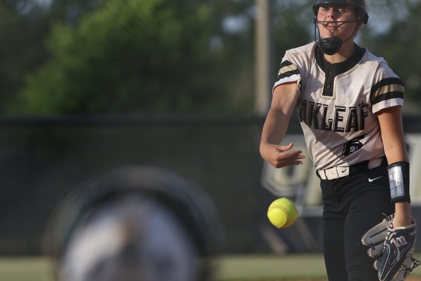 Oakleaf High senior pitcher Charlotte Maddox rolled out seven strikeouts plus the game winning hit to break the 1-1 tie for the Knights to win 2-1 over Bartram Trail in their region playoff opener.