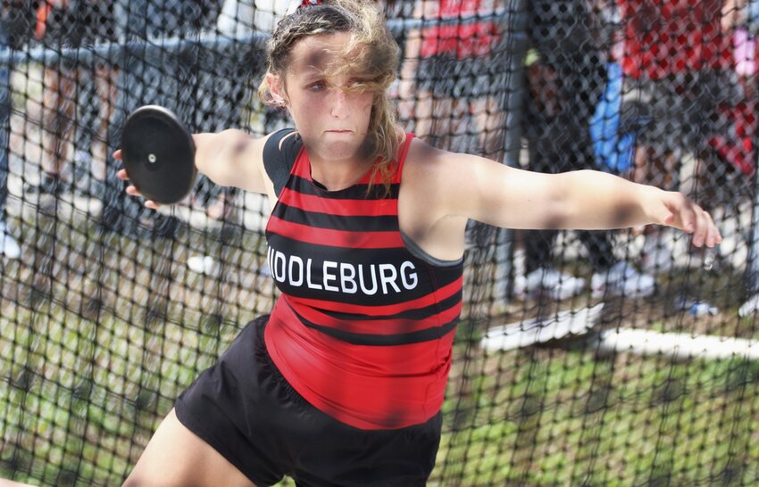 Middleburg High senior discus thrower Madison Underwood battled with the defending state champion and runnerup to take third place in her best finish in her four year high school career.
