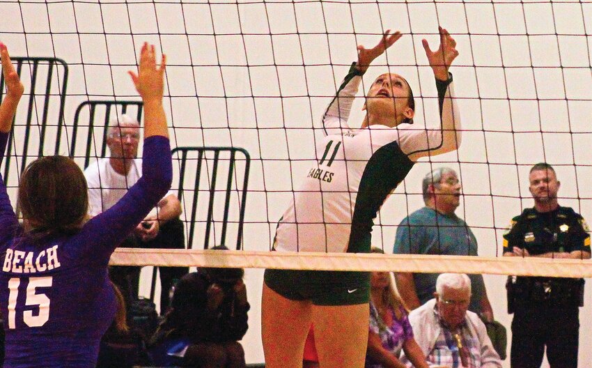 Fleming Island volleyball fans got to watch Amy Schermerhorn dominate from all points on the floor for Golden Eagles.