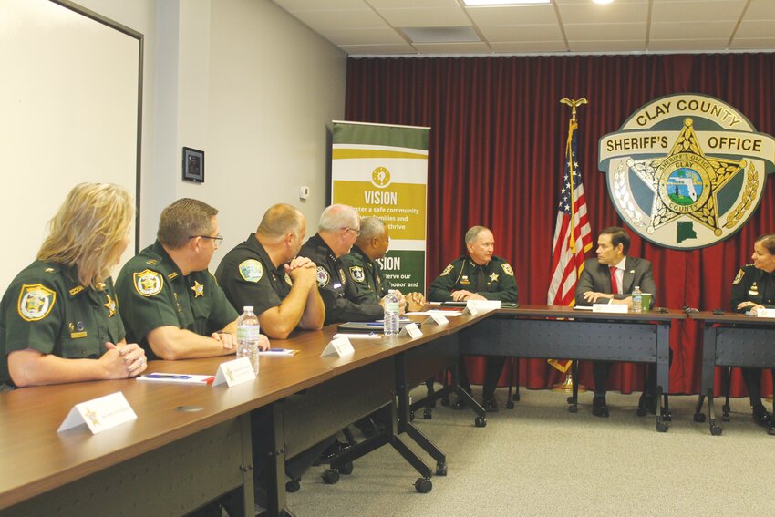 The Clay County Sheriff&rsquo;s Office hosted a contingent of law enforcement agencies, including the Green Cove Springs and Orange Park police departments, last week to update U.S. Sen. Marco Rubio about the influx of fentanyl, cocaine, heroin and methamphetamine in Northeast Florida. Sheriffs told the senator most of the illegal narcotics are smuggled into the country across the southern border and delivered to California, Arizona and Atlanta.