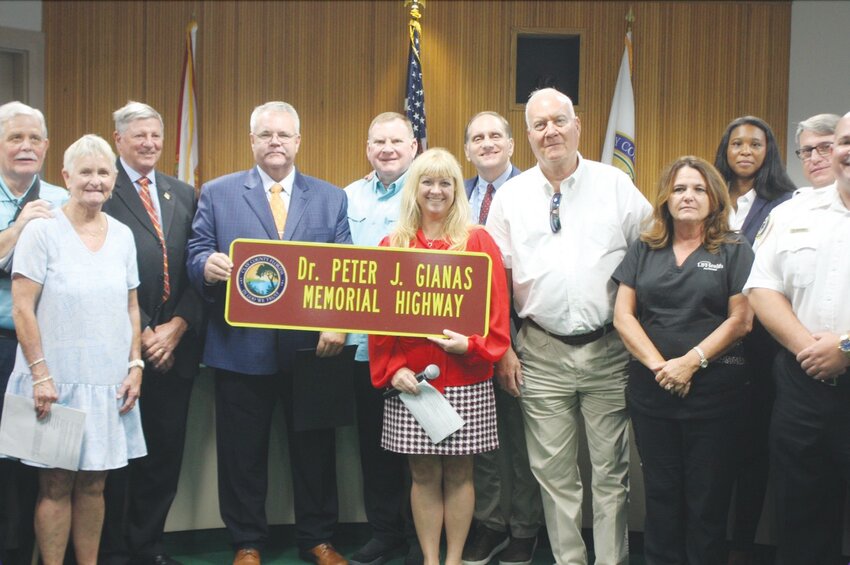 Fire chiefs from several counties, including Clay, were at Tuesday&rsquo;s Board of County  Commission meeting to honor their late friend, Dr. Peter J. Gianas. The BCC renamed a portion of State Road 230 to &ldquo;Dr. Peter J. Gianas Memorial Highway.&rdquo;