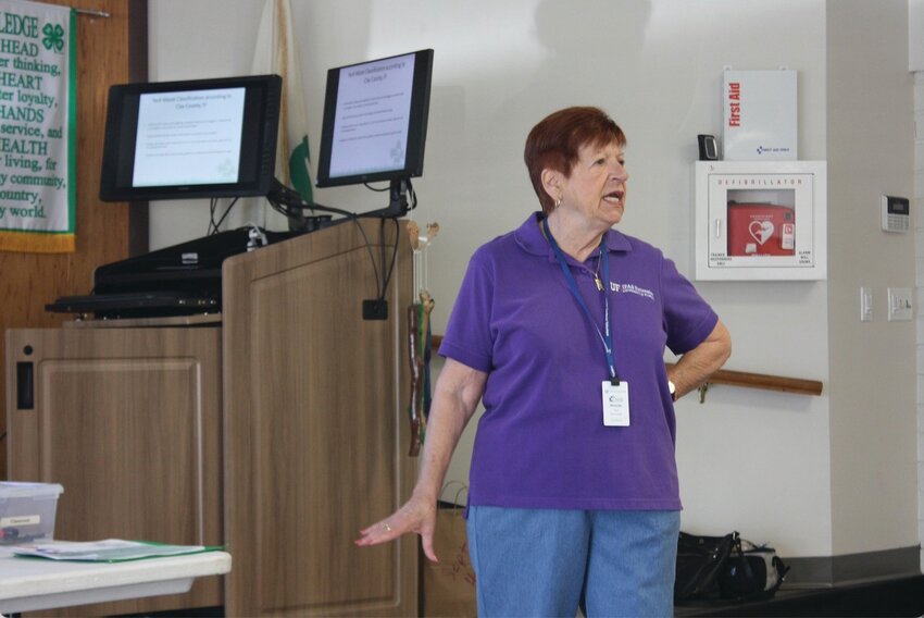 During a free session last Monday at the Clay County Extension Office, UF/IFAS volunteers Michelle Hord and Beyerl discussed the proper way to dispose of yard debris to better protect waterways.