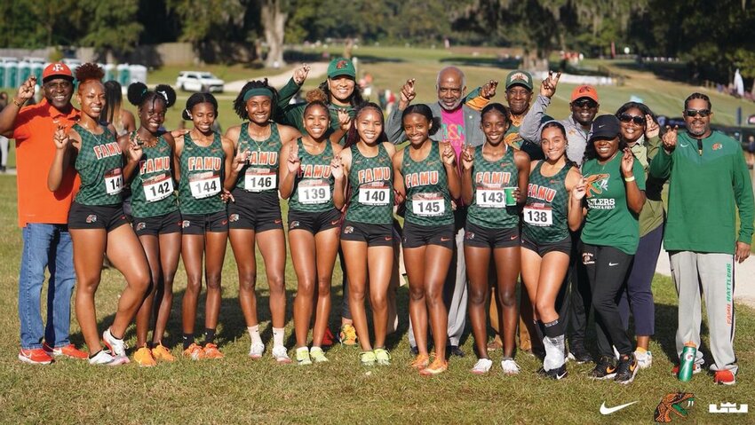 Oakleaf High cross country graduate Sierra Barrera, second from the right, front row, No. 138, now a freshman at FAMU in Tallahassee was instrumental in the first-ever conference title for the FAMU program just two years old.