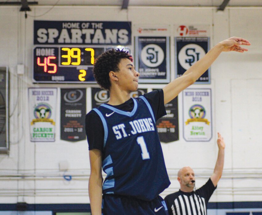 St. Johns Country Day School eighth-grade forward Camden Cooper led the Spartans to a 3-0 record over the Christmas holiday with one win coming off a buzzer-beater three-pointer while leading his team to a 10-3 regular season record.