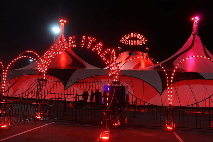 The ominous entrance to the big top of the Paranormal Cirque.
