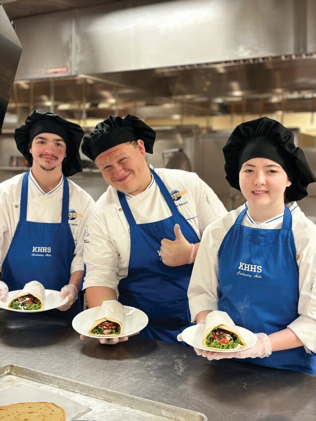 Keystone Heights culinary students (from left) Logan Neeld, Jacob Bacorn and Shelby Carroll