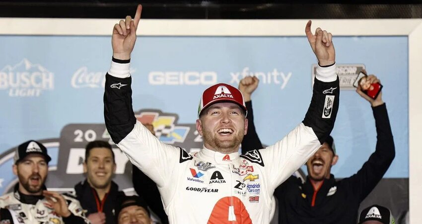 William Byron beat his Hendrick Motorsports teammate Alex Bowman by nine inches Monday to win the Daytona 500.